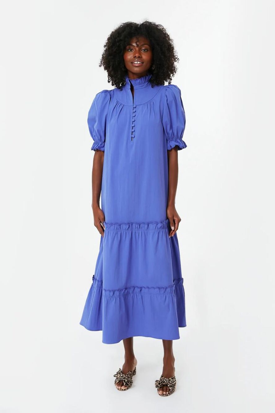 Pomander Place Azure Blue Selena Maxi Dress Tuckernuck Size XS Ruffle Cotton